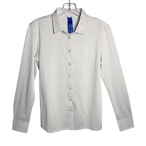 NWT Kit and Ace OTM Long Sleeve Button Up Oat Chambray Slim‎ Fit Stretch Pique